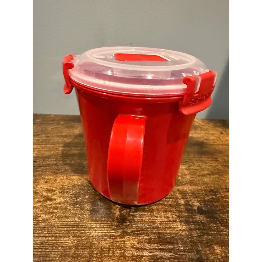 Sistema Red Microwave Soup Mug BPA Free Plastic Container/ Vent Lid 22oz 2010